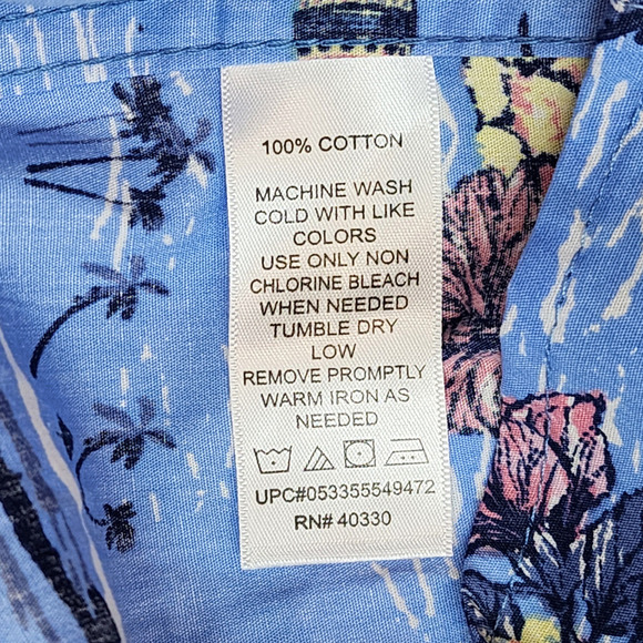 Haggar Short Sleeve Button Up Tuckless Slim Fit Beach Theme Shirt Men's L - NWT - Picture 5 of 6